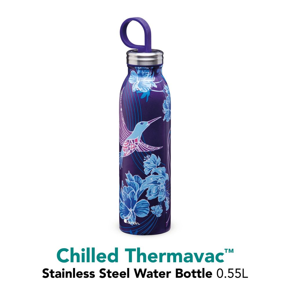 Chilled Thermavac Stainless Steel Water Bottle 550ml Riverside Indigo